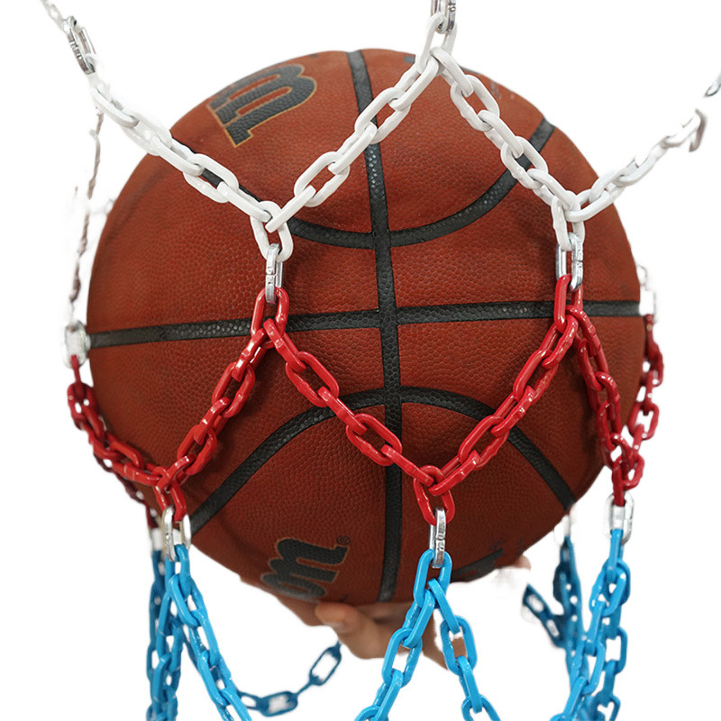 Krepšinio krepšys su geležiniu grandinės tinkleliu, sustiprintas tinklas su 13 kabliukų ir metaliniu rėmu su 12 kabliukų