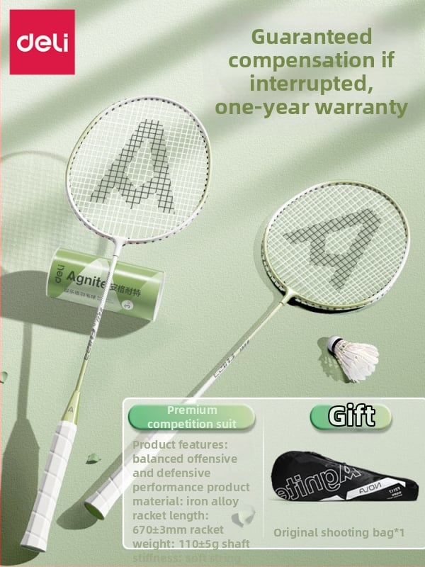 Badmintono raketė Effective — svoris 95–100 g, rėmo medžiaga geležies lydinys, rankenos storis G5, raketės tipas: tiesus smūgis, stiebo kietumas: vidutinis.