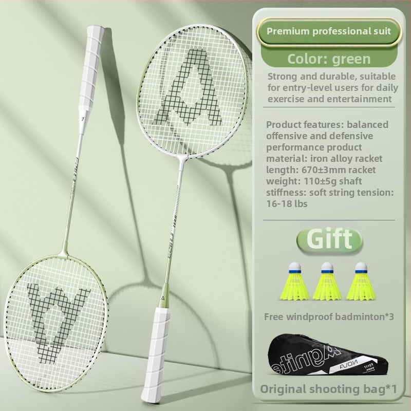 Badmintono raketė Effective — svoris 95–100 g, rėmo medžiaga geležies lydinys, rankenos storis G5, raketės tipas: tiesus smūgis, stiebo kietumas: vidutinis.