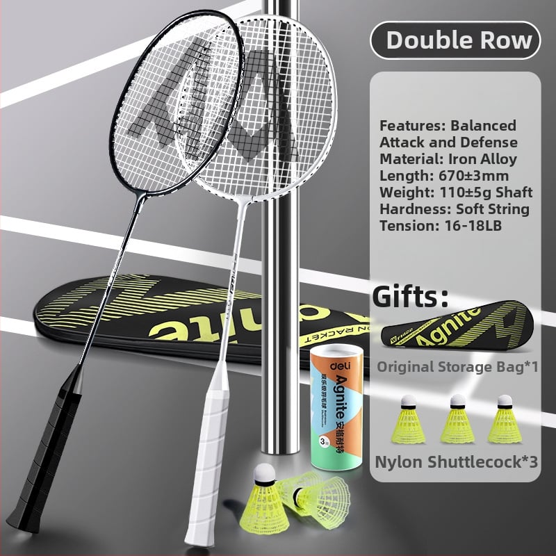 Badmintono raketė Effective — svoris 95–100 g, rėmo medžiaga geležies lydinys, rankenos storis G5, raketės tipas: tiesus smūgis, stiebo kietumas: vidutinis.