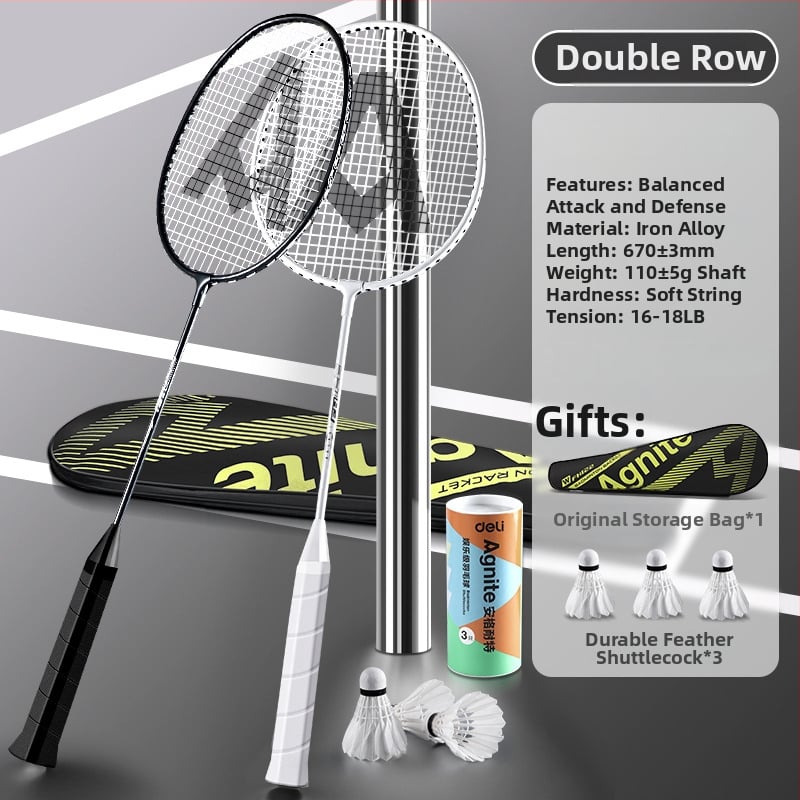Badmintono raketė Effective — svoris 95–100 g, rėmo medžiaga geležies lydinys, rankenos storis G5, raketės tipas: tiesus smūgis, stiebo kietumas: vidutinis.