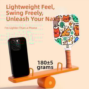 Vaikų pickleball raketė iš stiklo pluošto su karikatūros dizainu, Lidakang, 175±5 g