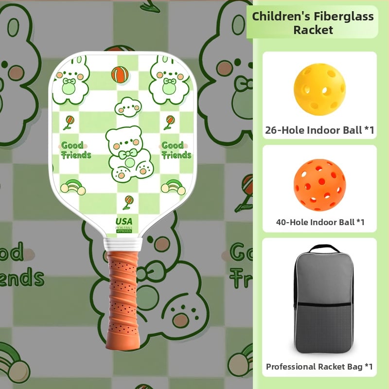 Vaikų pickleball raketė iš stiklo pluošto su karikatūros dizainu, Lidakang, 175±5 g
