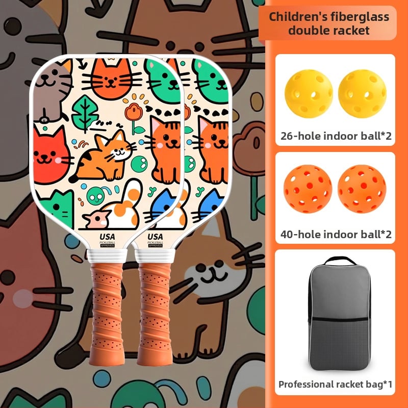 Vaikų pickleball raketė iš stiklo pluošto su karikatūros dizainu, Lidakang, 175±5 g