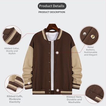 Medvilninė beisbolo tipo striukė su flisu, laisvas kirpimas, ilgomis rankovėmis, žiemai, su reklamos logotipo raštu