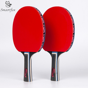 Stalo teniso raketės rinkinys – Fox, Shakehand horizontali raketė, 2 raketės ir 3 kamuoliukai, liepos plokštė, invertuota guma