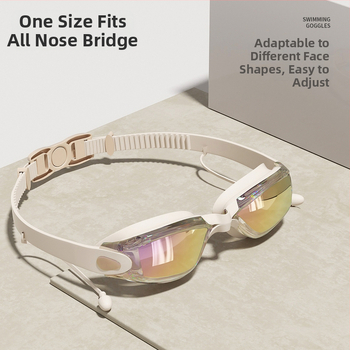 Úszószemüveg miopía korrekcióval, HD vízálló, anti-fog PC lencsékkel, felnőtteknek