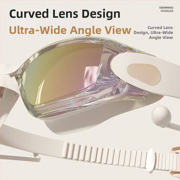 Úszószemüveg miopía korrekcióval, HD vízálló, anti-fog PC lencsékkel, felnőtteknek