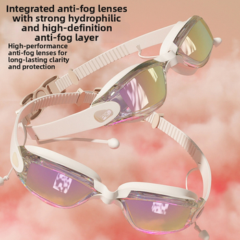 Úszószemüveg miopía korrekcióval, HD vízálló, anti-fog PC lencsékkel, felnőtteknek
