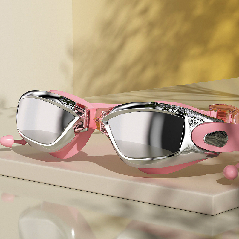 Úszószemüveg miopía korrekcióval, HD vízálló, anti-fog PC lencsékkel, felnőtteknek