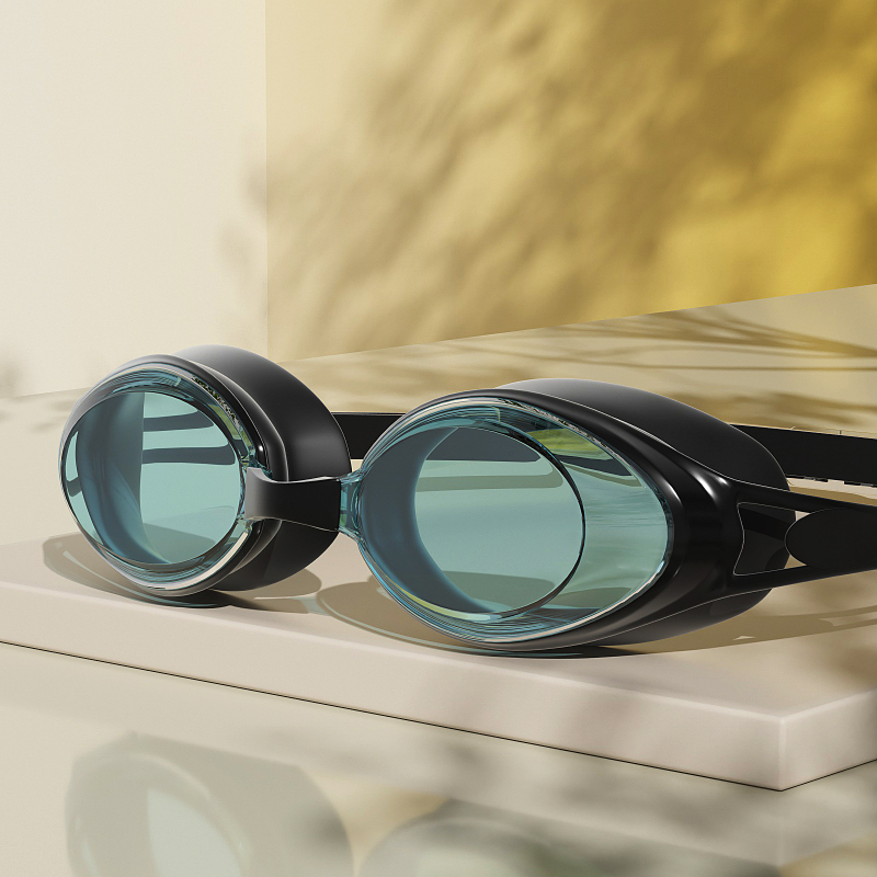 Úszószemüveg miopía korrekcióval, HD vízálló, anti-fog PC lencsékkel, felnőtteknek
