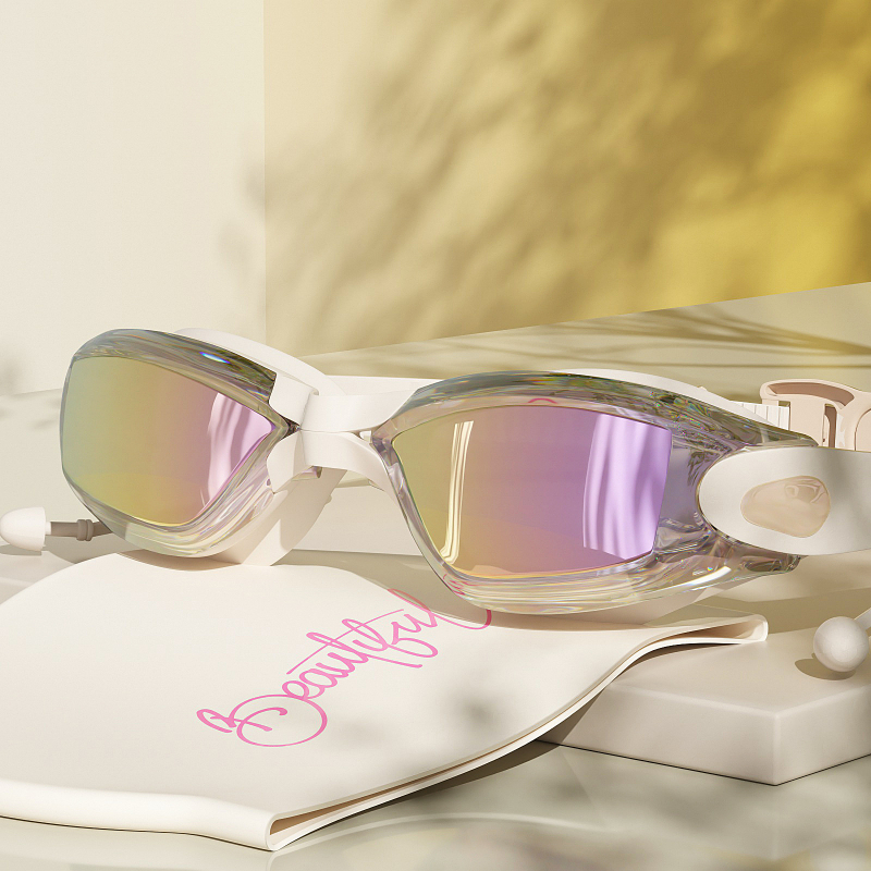 Úszószemüveg miopía korrekcióval, HD vízálló, anti-fog PC lencsékkel, felnőtteknek