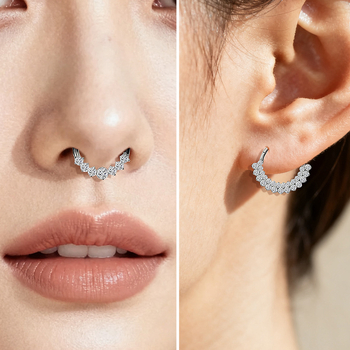 Unisex auskarai iš titano lydinio — geometrinė forma, krištolai, aplinkai draugiška apdorojimas, asmeninis mados stilius