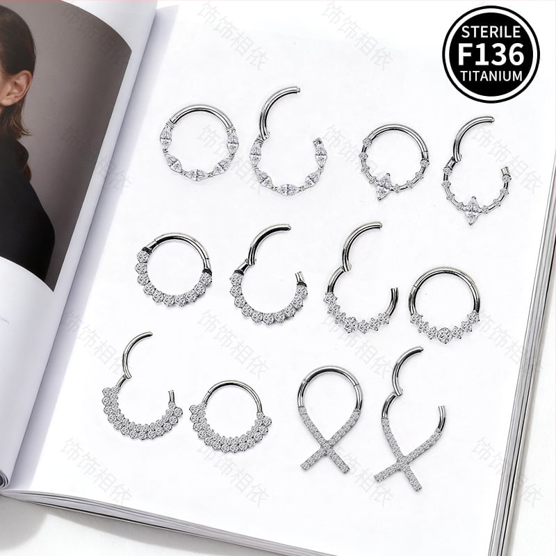 Unisex auskarai iš titano lydinio — geometrinė forma, krištolai, aplinkai draugiška apdorojimas, asmeninis mados stilius