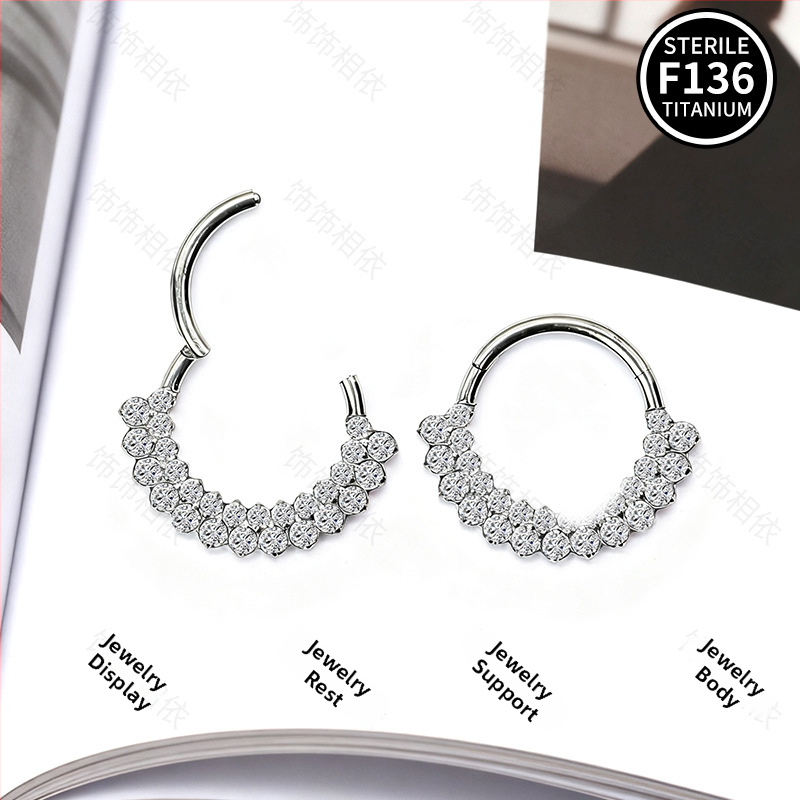 Unisex auskarai iš titano lydinio — geometrinė forma, krištolai, aplinkai draugiška apdorojimas, asmeninis mados stilius