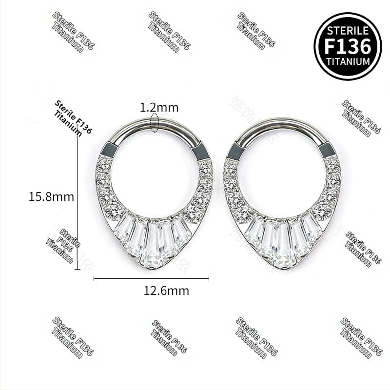 Unisex auskarai iš titano lydinio — geometrinė forma, krištolai, aplinkai draugiška apdorojimas, asmeninis mados stilius