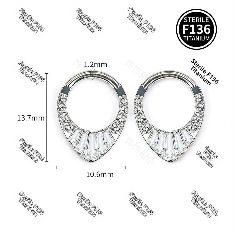 Unisex auskarai iš titano lydinio — geometrinė forma, krištolai, aplinkai draugiška apdorojimas, asmeninis mados stilius