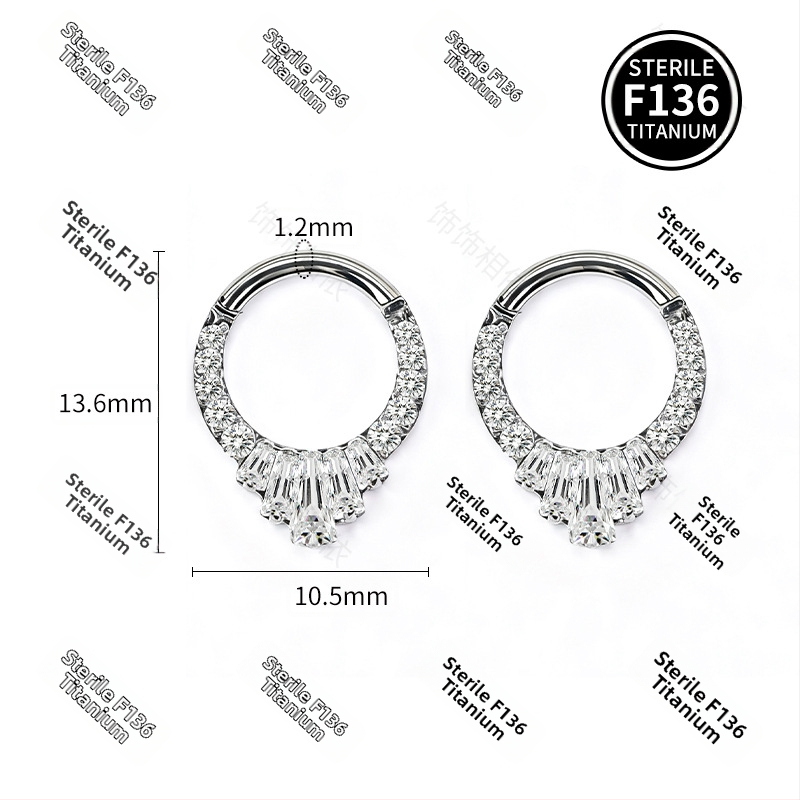 Unisex auskarai iš titano lydinio — geometrinė forma, krištolai, aplinkai draugiška apdorojimas, asmeninis mados stilius