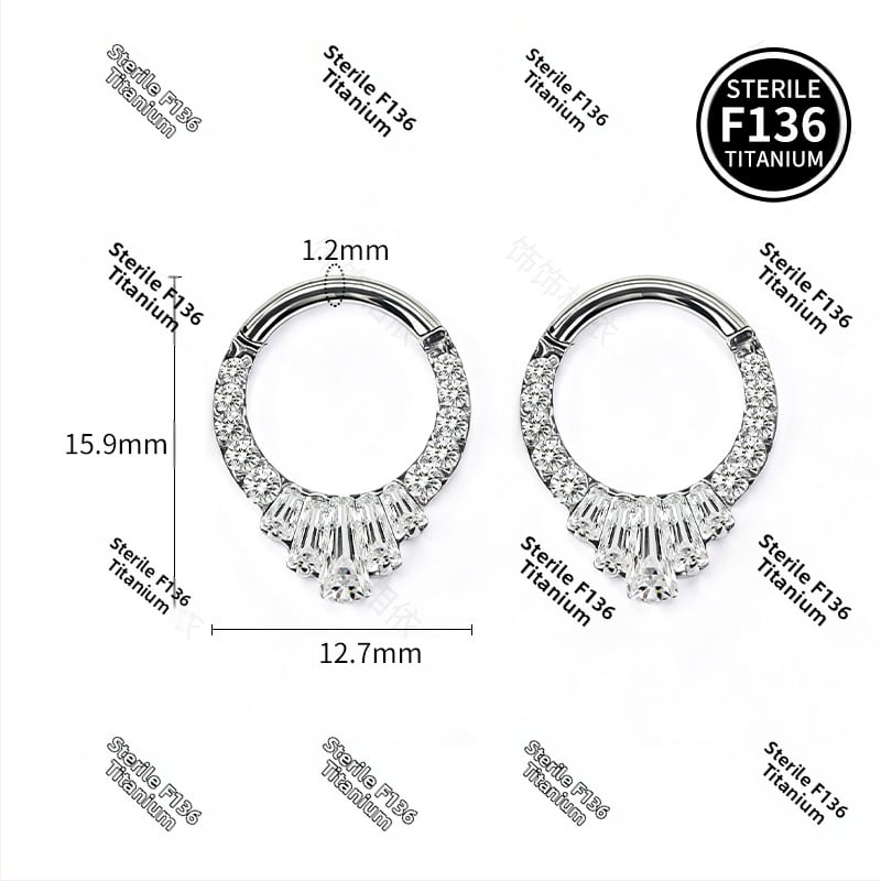 Unisex auskarai iš titano lydinio — geometrinė forma, krištolai, aplinkai draugiška apdorojimas, asmeninis mados stilius