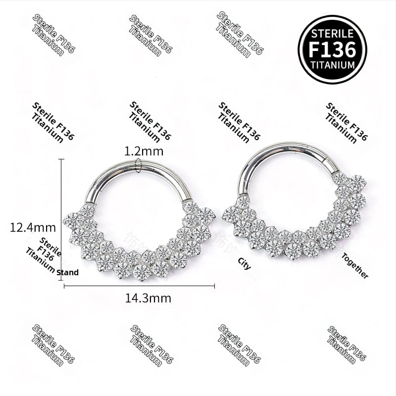 Unisex auskarai iš titano lydinio — geometrinė forma, krištolai, aplinkai draugiška apdorojimas, asmeninis mados stilius