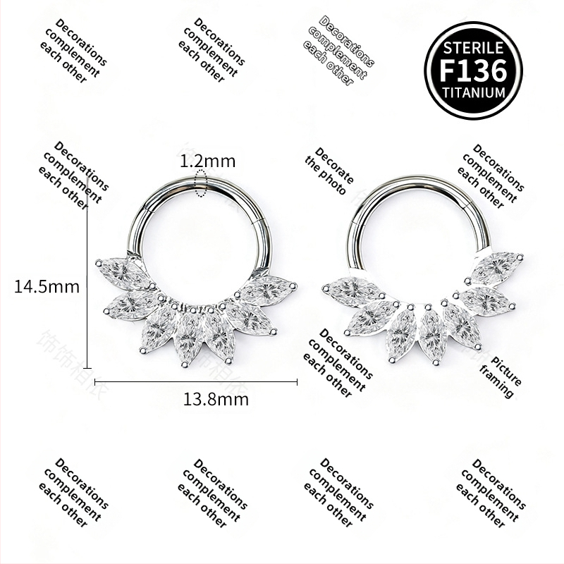 Unisex auskarai iš titano lydinio — geometrinė forma, krištolai, aplinkai draugiška apdorojimas, asmeninis mados stilius