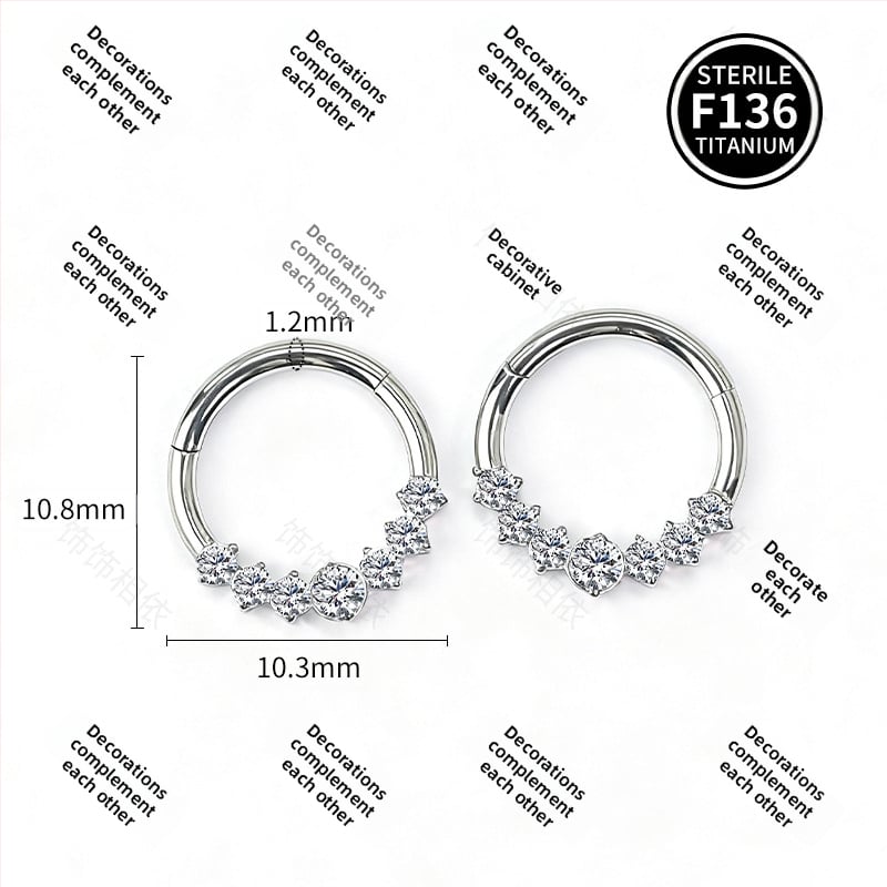 Unisex auskarai iš titano lydinio — geometrinė forma, krištolai, aplinkai draugiška apdorojimas, asmeninis mados stilius