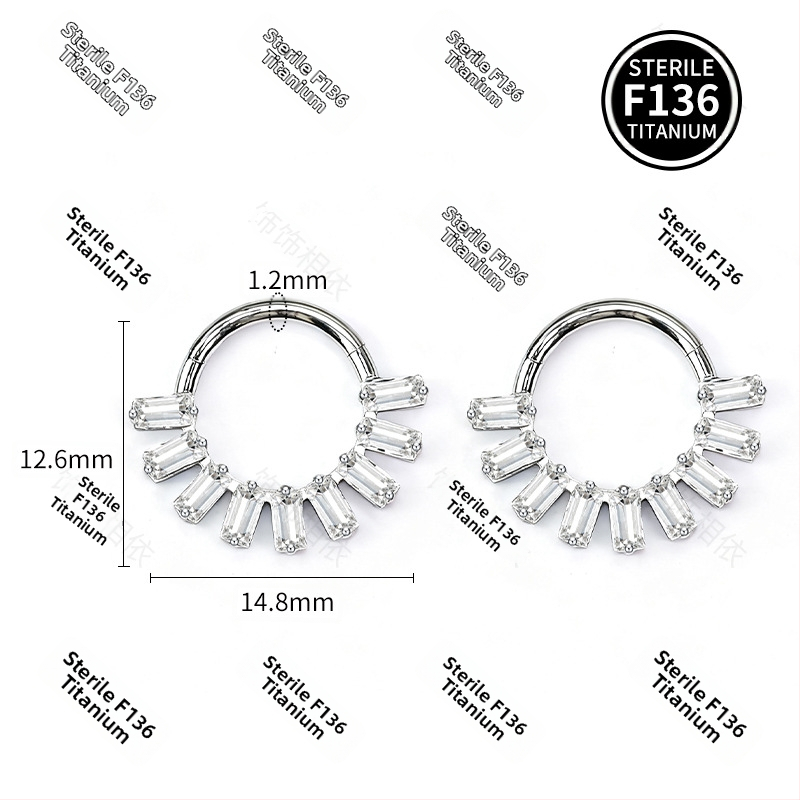 Unisex auskarai iš titano lydinio — geometrinė forma, krištolai, aplinkai draugiška apdorojimas, asmeninis mados stilius