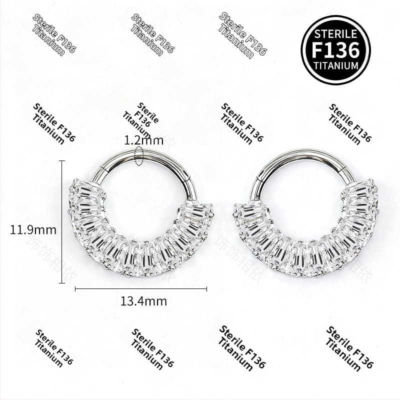 Unisex auskarai iš titano lydinio — geometrinė forma, krištolai, aplinkai draugiška apdorojimas, asmeninis mados stilius