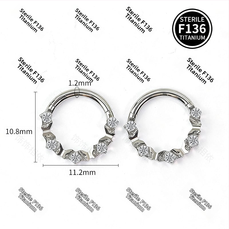 Unisex auskarai iš titano lydinio — geometrinė forma, krištolai, aplinkai draugiška apdorojimas, asmeninis mados stilius