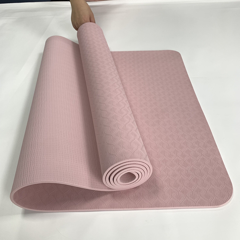 Joga podloga za početnike, materijal TPE, protuklizna površina, debljina 8 mm, linije za poravnanje