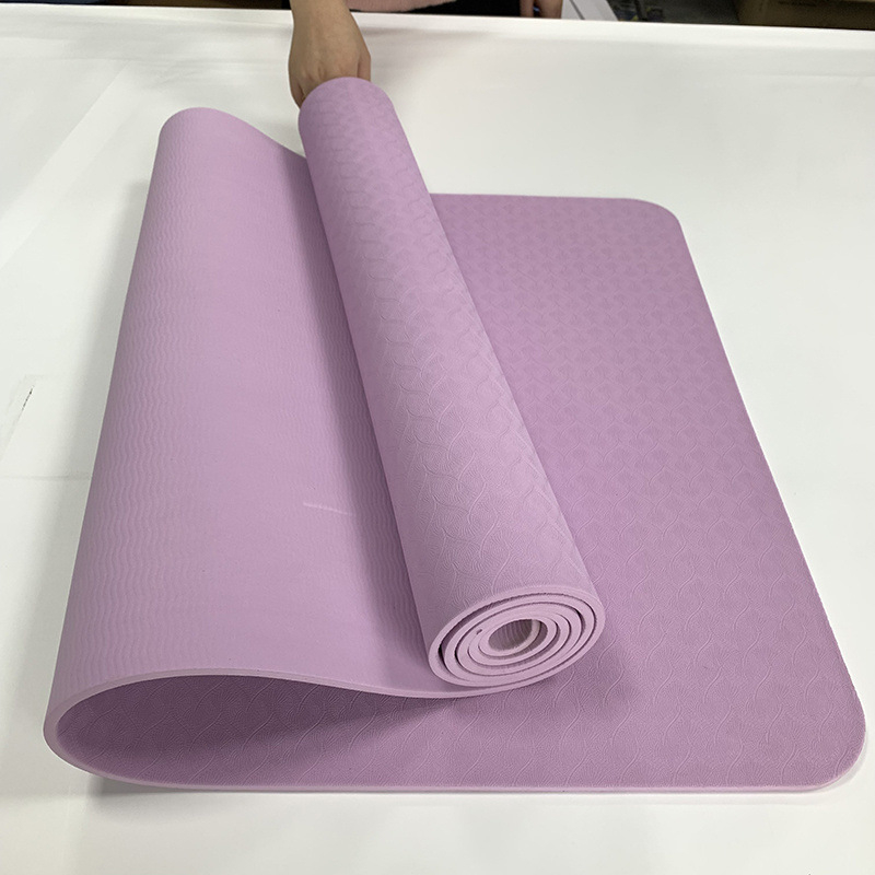 Joga podloga za početnike, materijal TPE, protuklizna površina, debljina 8 mm, linije za poravnanje