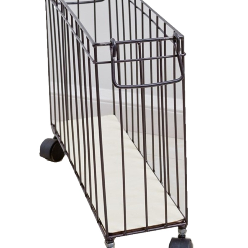 Пасторална метална кошница за съхранение с колела за пътуване