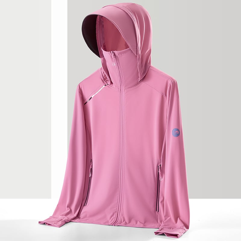 Unisex lauko windbreaker su gobtuvu, UPF50+ UV apsauga, kvėpuojantis nailonas, greitai džiūsta, tinka vasarai ir pavasariui