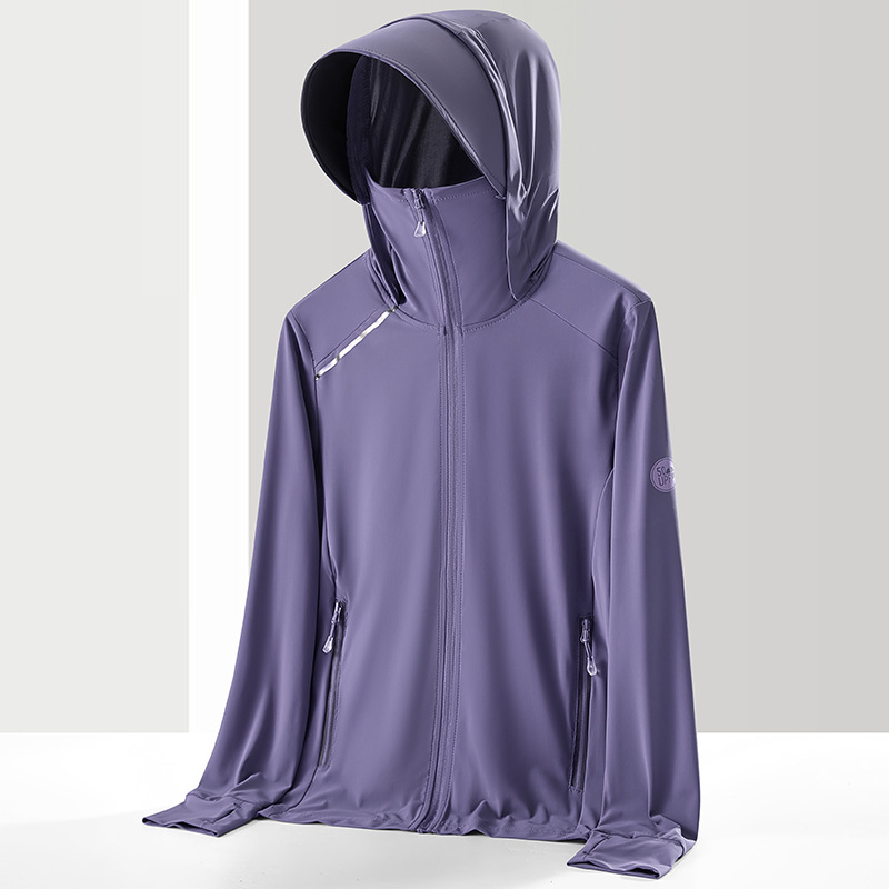 Unisex lauko windbreaker su gobtuvu, UPF50+ UV apsauga, kvėpuojantis nailonas, greitai džiūsta, tinka vasarai ir pavasariui