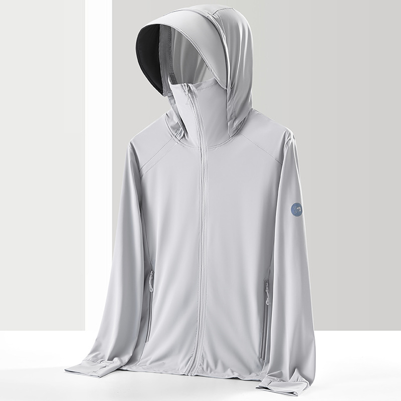 Unisex lauko windbreaker su gobtuvu, UPF50+ UV apsauga, kvėpuojantis nailonas, greitai džiūsta, tinka vasarai ir pavasariui