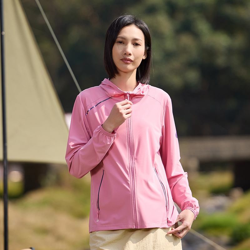 Unisex lauko windbreaker su gobtuvu, UPF50+ UV apsauga, kvėpuojantis nailonas, greitai džiūsta, tinka vasarai ir pavasariui