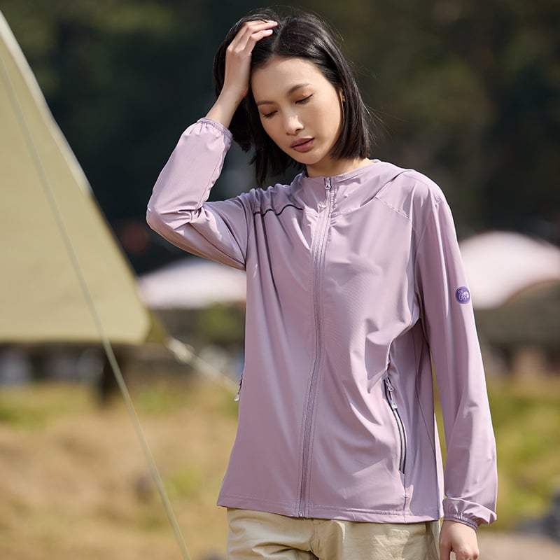 Unisex lauko windbreaker su gobtuvu, UPF50+ UV apsauga, kvėpuojantis nailonas, greitai džiūsta, tinka vasarai ir pavasariui