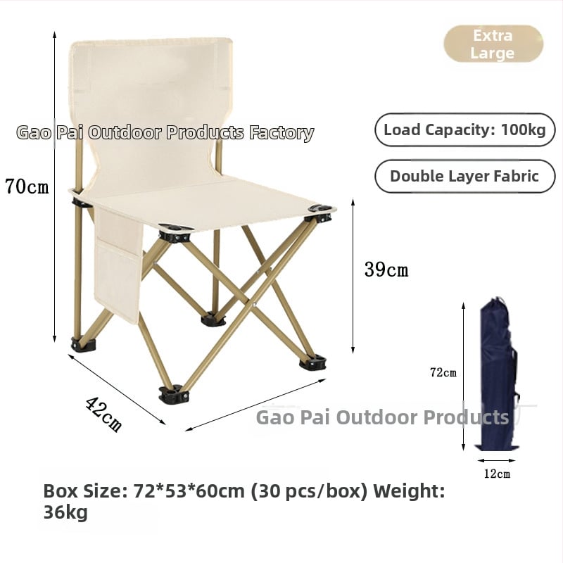Vanjska sklopiva stolica za kampiranje, piknik i ribolov – prijenosna Moon stolica, prilagodljiva, s Oxford platnom i okvirom od karbonskog čelika