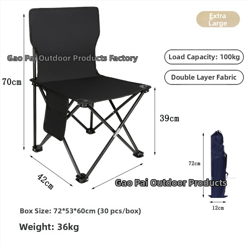 Vanjska sklopiva stolica za kampiranje, piknik i ribolov – prijenosna Moon stolica, prilagodljiva, s Oxford platnom i okvirom od karbonskog čelika