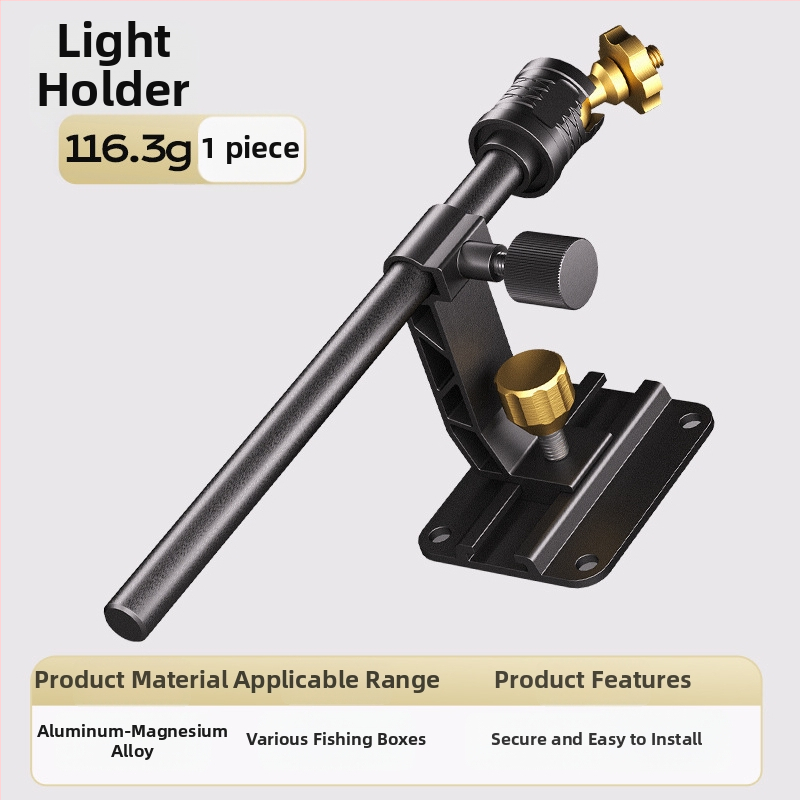 Set dodatne opreme za kampersku i ribolovnu kutiju, tri dijela, aluminijska legura, univerzalni nosač, nosač lampe