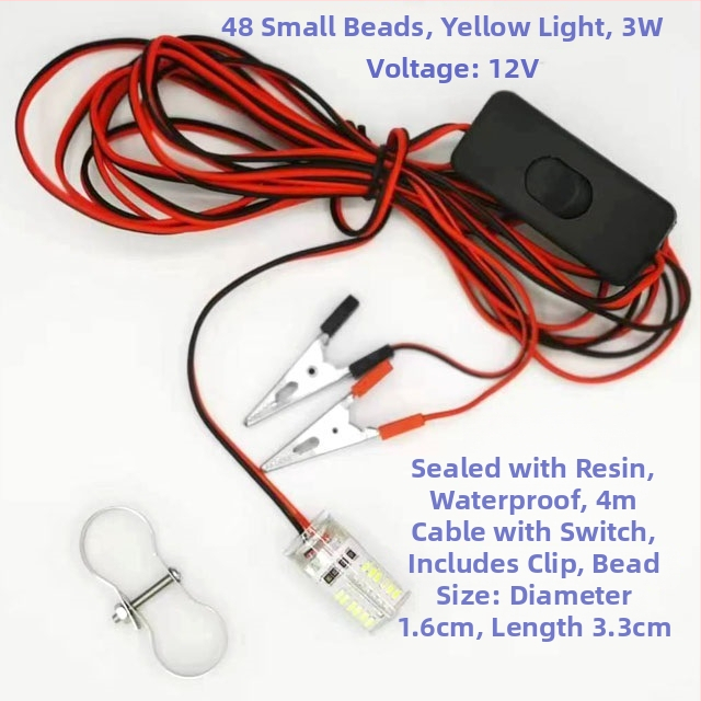 Víz alatti halászati lámpa - LED, 12V, vízálló, nagy fényerő