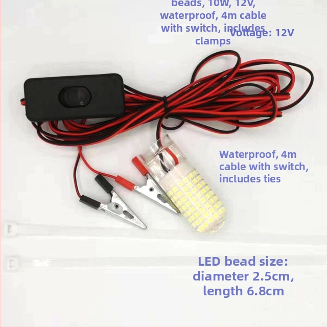 Víz alatti halászati lámpa - LED, 12V, vízálló, nagy fényerő