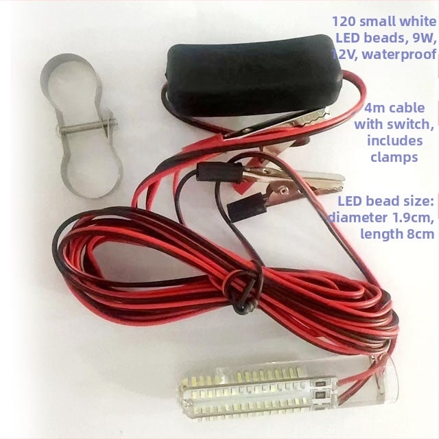 Víz alatti halászati lámpa - LED, 12V, vízálló, nagy fényerő