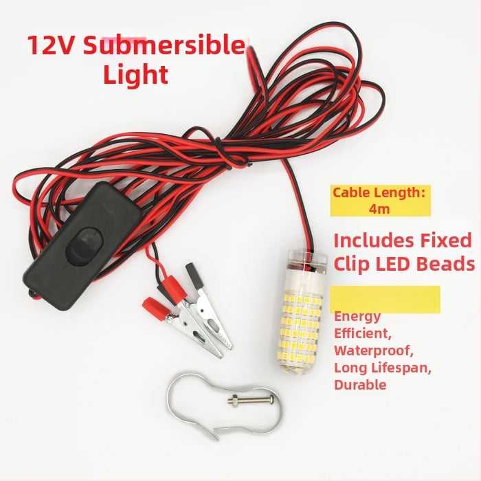 Víz alatti halászati lámpa - LED, 12V, vízálló, nagy fényerő