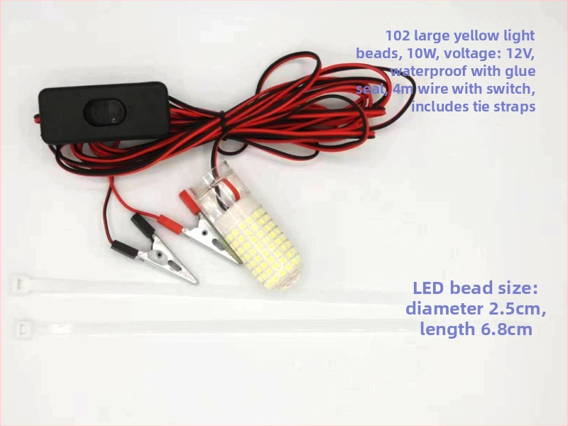 Víz alatti halászati lámpa - LED, 12V, vízálló, nagy fényerő