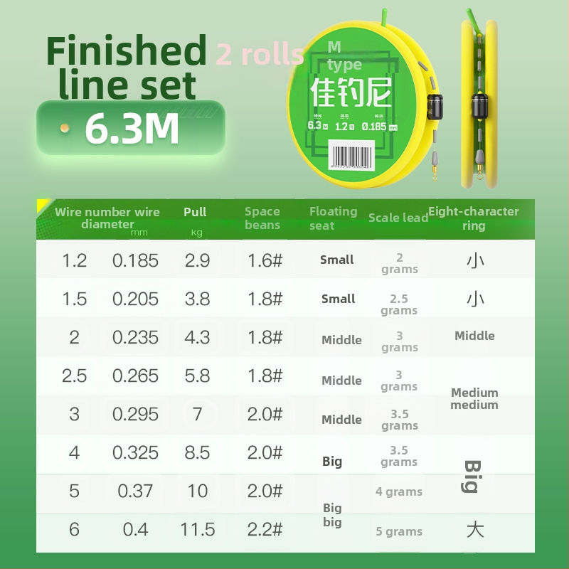 Nailoninių žvejybos linijų rinkinys – pagrindinė linija, didelis tempimo atsparumas