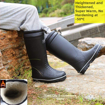 Meeste kõrged vihmasaapad kummist tallaga, libisemiskindlad, soojad ja vastupidavad