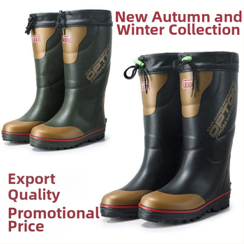 Meeste kõrged vihmasaapad kummist tallaga, libisemiskindlad, soojad ja vastupidavad