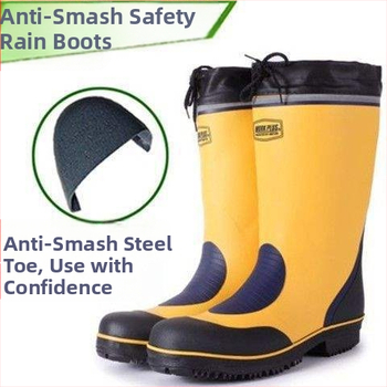 Meeste kõrged vihmasaapad kummist tallaga, libisemiskindlad, soojad ja vastupidavad