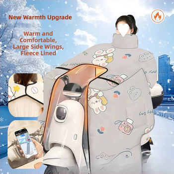 Pelerină de iarnă pentru corp întreg, cu căptușeală de fleece, anti-vânt, protecție pentru gât și umeri, din țesătură Oxford